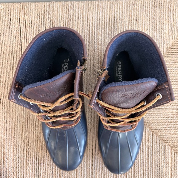 Sperry Topsider Boots Saltwater Duck Boots Women Size 9 Winter Rain Leather - Picture 3 of 9